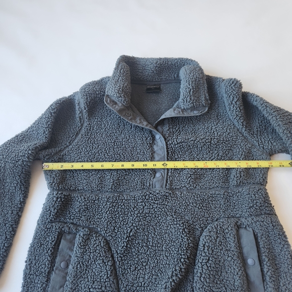32 Degrees Cozy Gray Sherpa Fleece Pullover Jacket Sweater Half Button Down - Picture 7 of 9